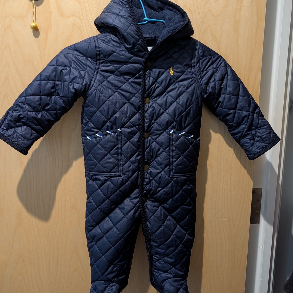 Ralph Lauren Quilted Navy Kids Footie